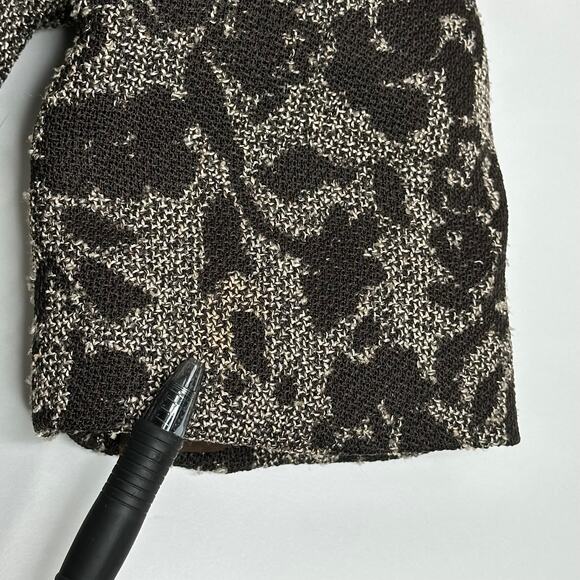 NWD Coldwater Creek Brown Floral Printed Tweed Blazer Suit Jacket Womens Size 12 - Picture 12 of 12